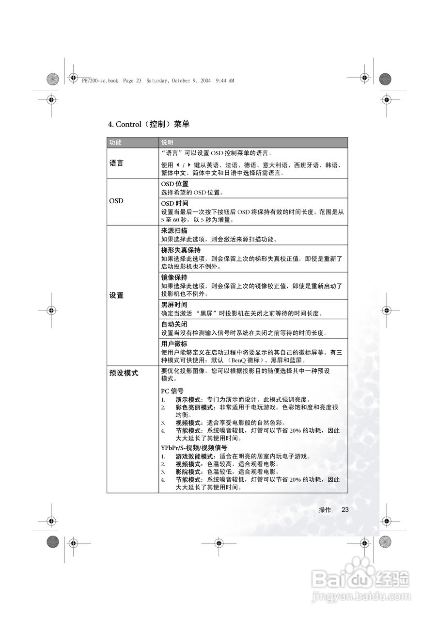 明基PB7115投影机使用说明书:[3]