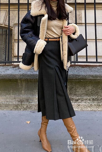 半身裙+长靴”懒人穿搭组合 一秒隐形粗腿巨显瘦