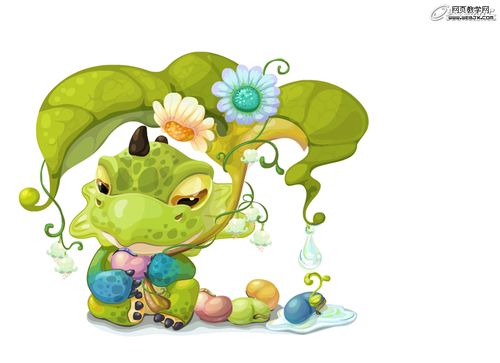 Flash矢量插图教程:绘制《小龙与花》插画