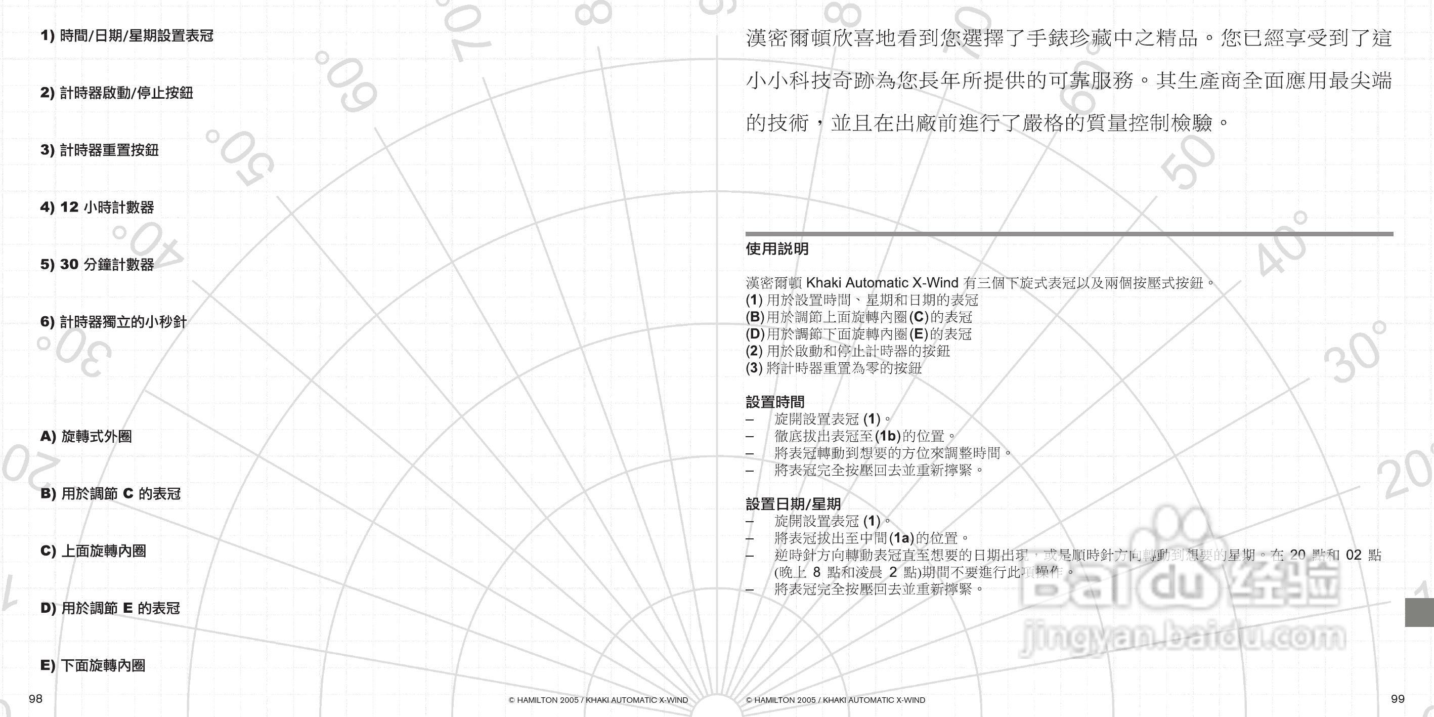 Hamilton汉密尔顿超越风速特制手表使用说明书:[6]