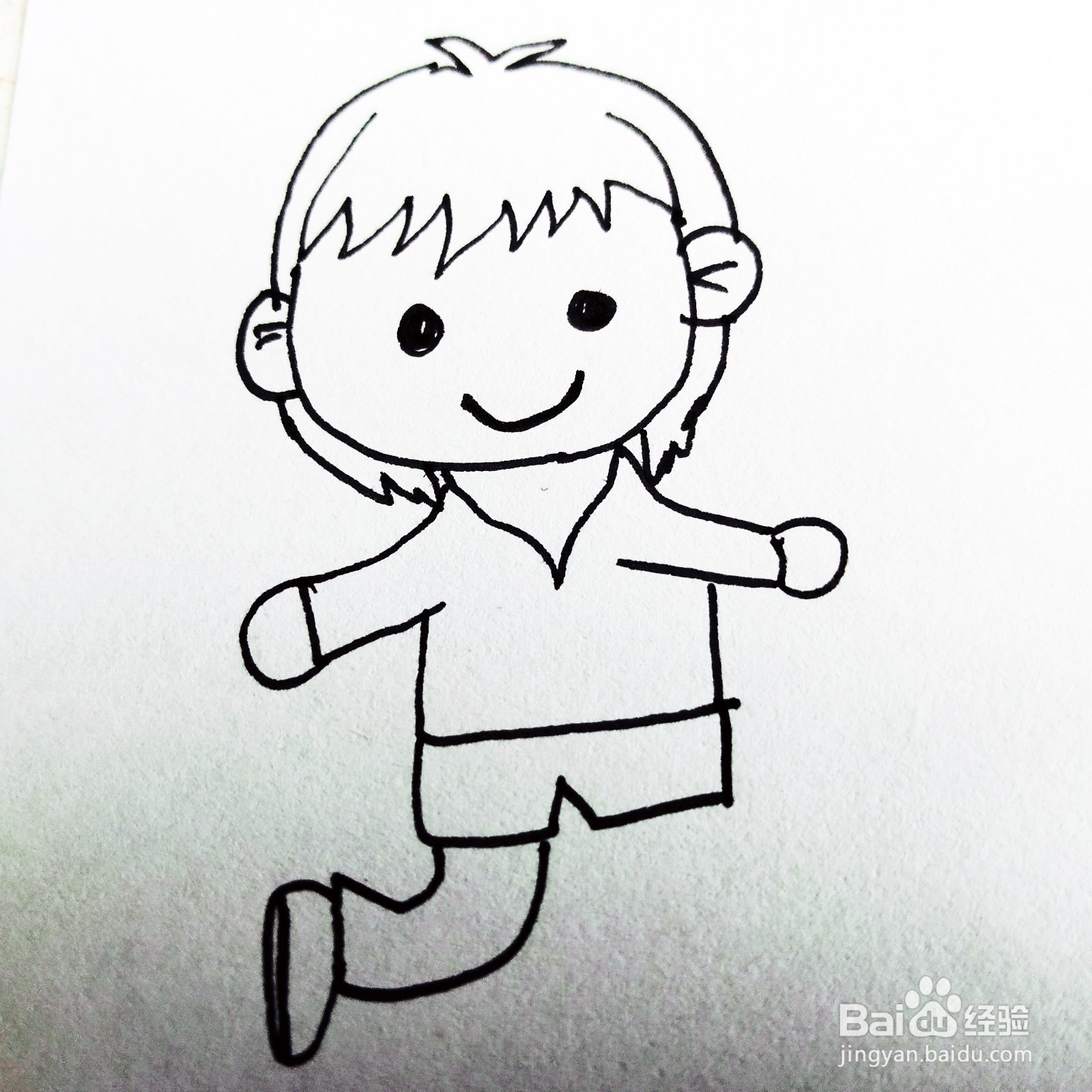 如何来画一位卡通可爱的男生简笔画呢