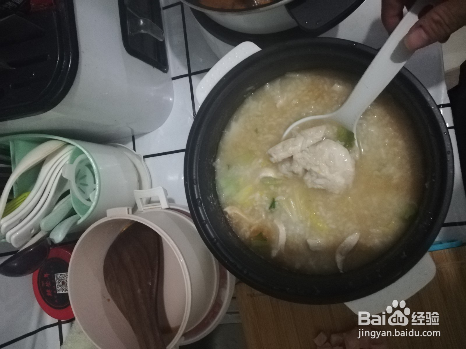 白菜鸡胸肉粥