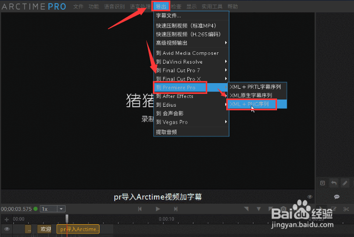 arctime如何设置字幕输出路径