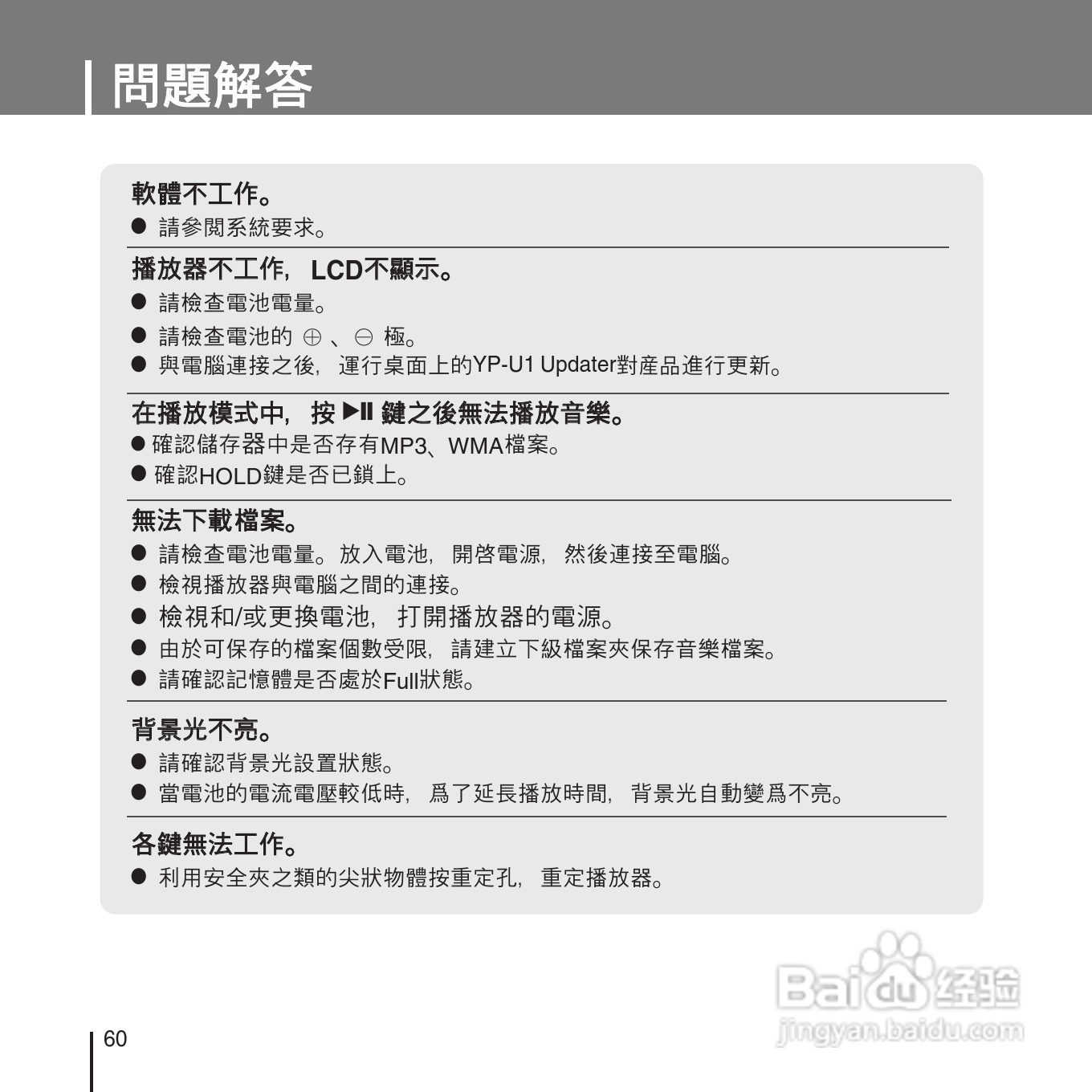 三星YP-U1ZW音频播放器使用说明书:[6]