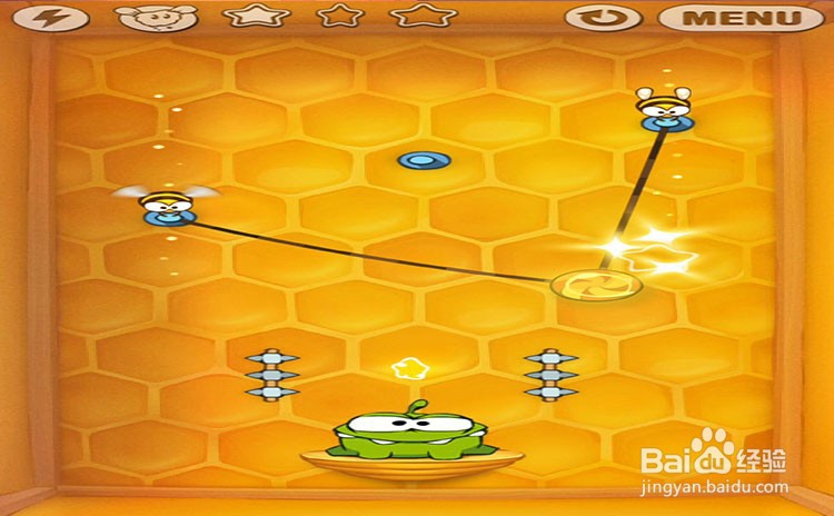 手机游戏割绳子level10-1三星攻略