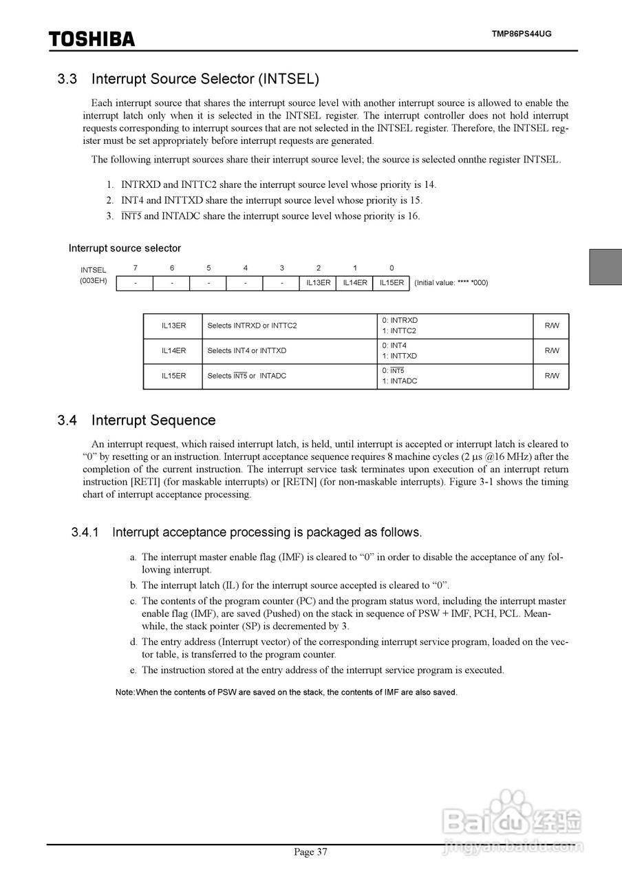 TOSHIBA TMP86PS44UG微处理器说明书:[5]