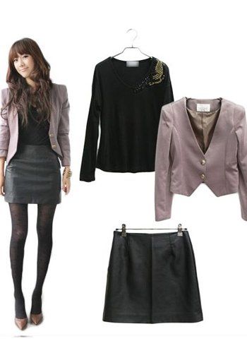 垫肩小西装变身华丽优雅OL