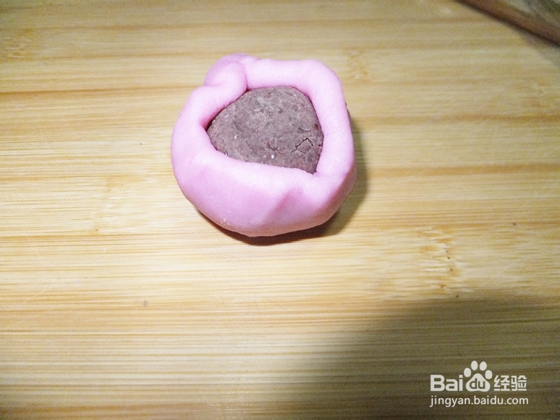 梅花豆沙糯米团