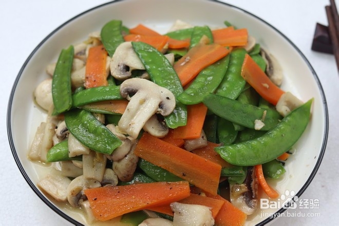 荷兰豆炒口菇