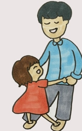 爸爸牵着女孩的简笔画怎么画好看