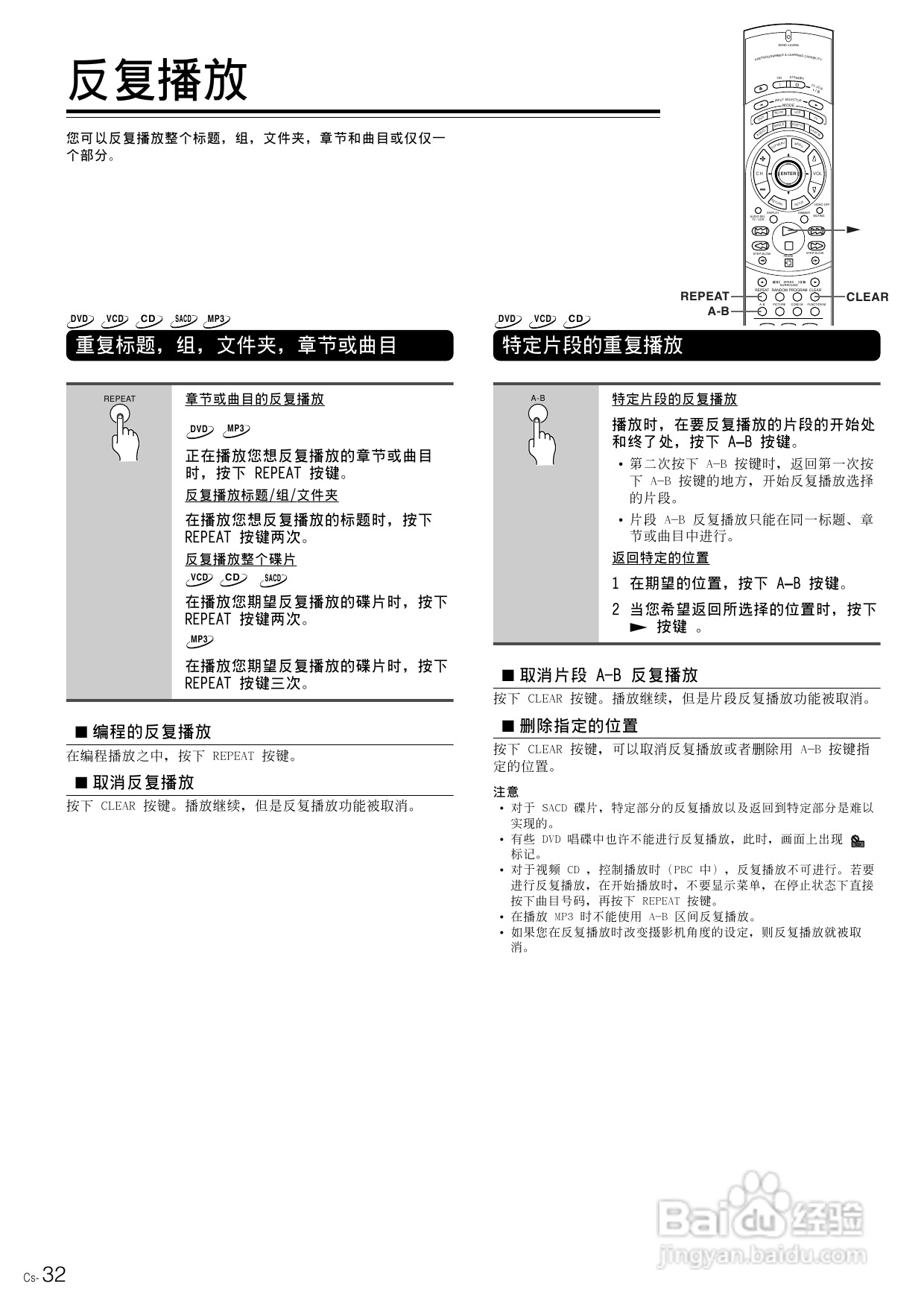 安桥DVD播放机DV-SP800型使用说明书:[2]