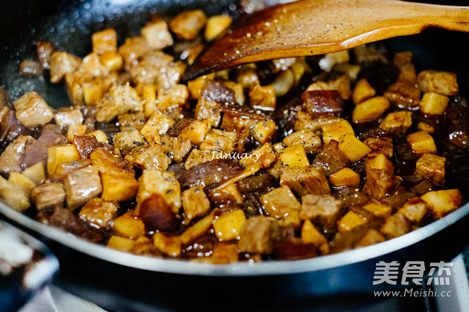 黑椒杏鲍菇牛肉粒