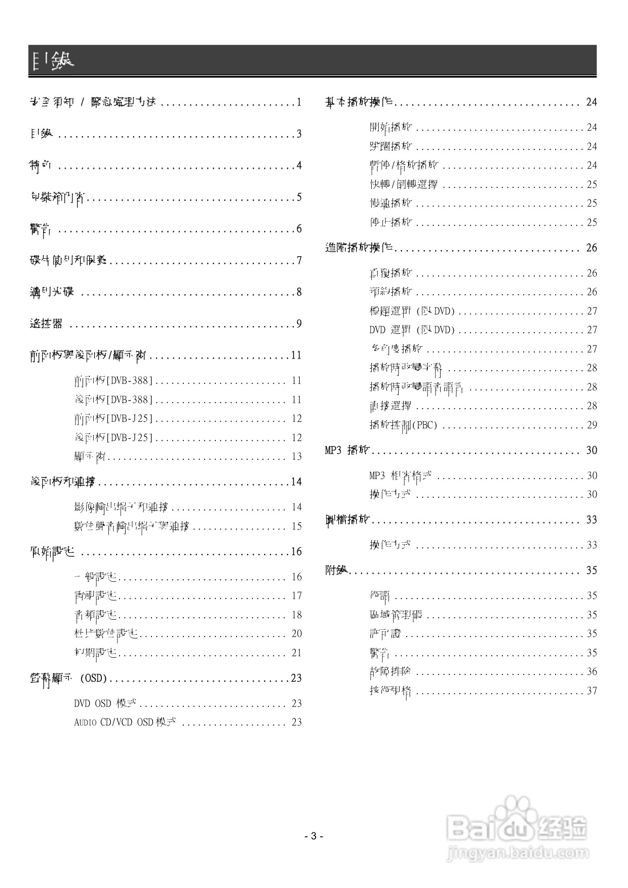 声宝DVB-J25型DVD播放机说明书:[1]