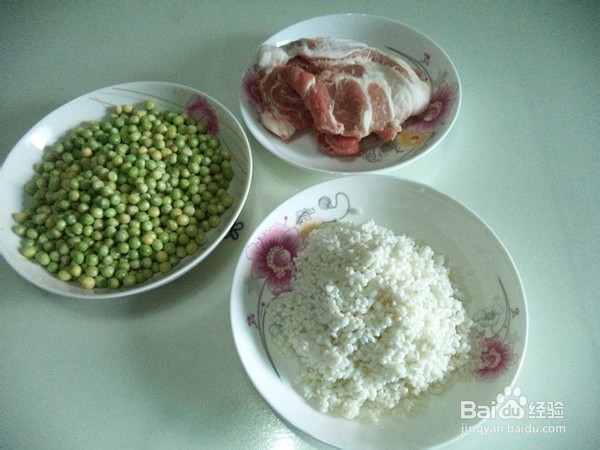 肉香豌豆糯米饭的步骤