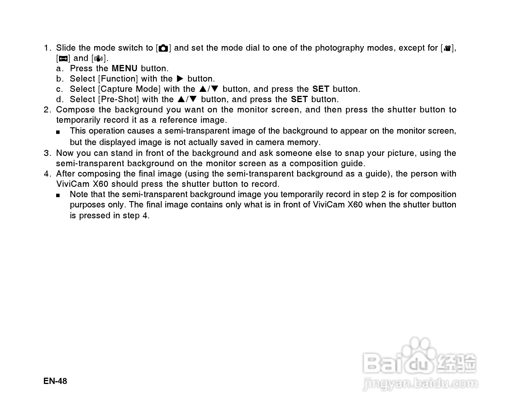 威达ViviCam X60数码相机使用说明书:[5]