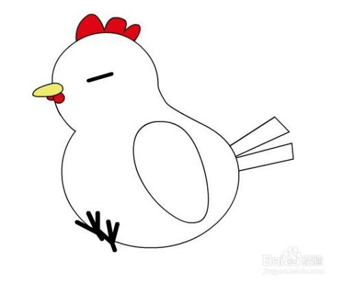 flash绘制一只白色卡通鸡