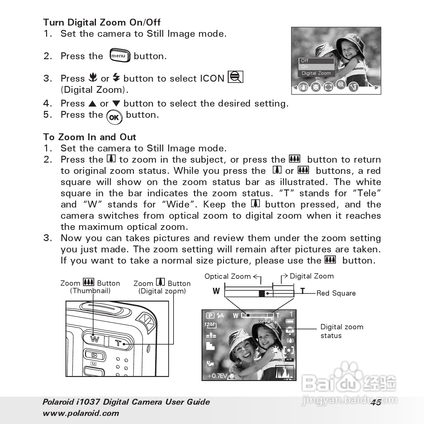 宝丽来Polaroid i1037数码相机使用说明书:[5]