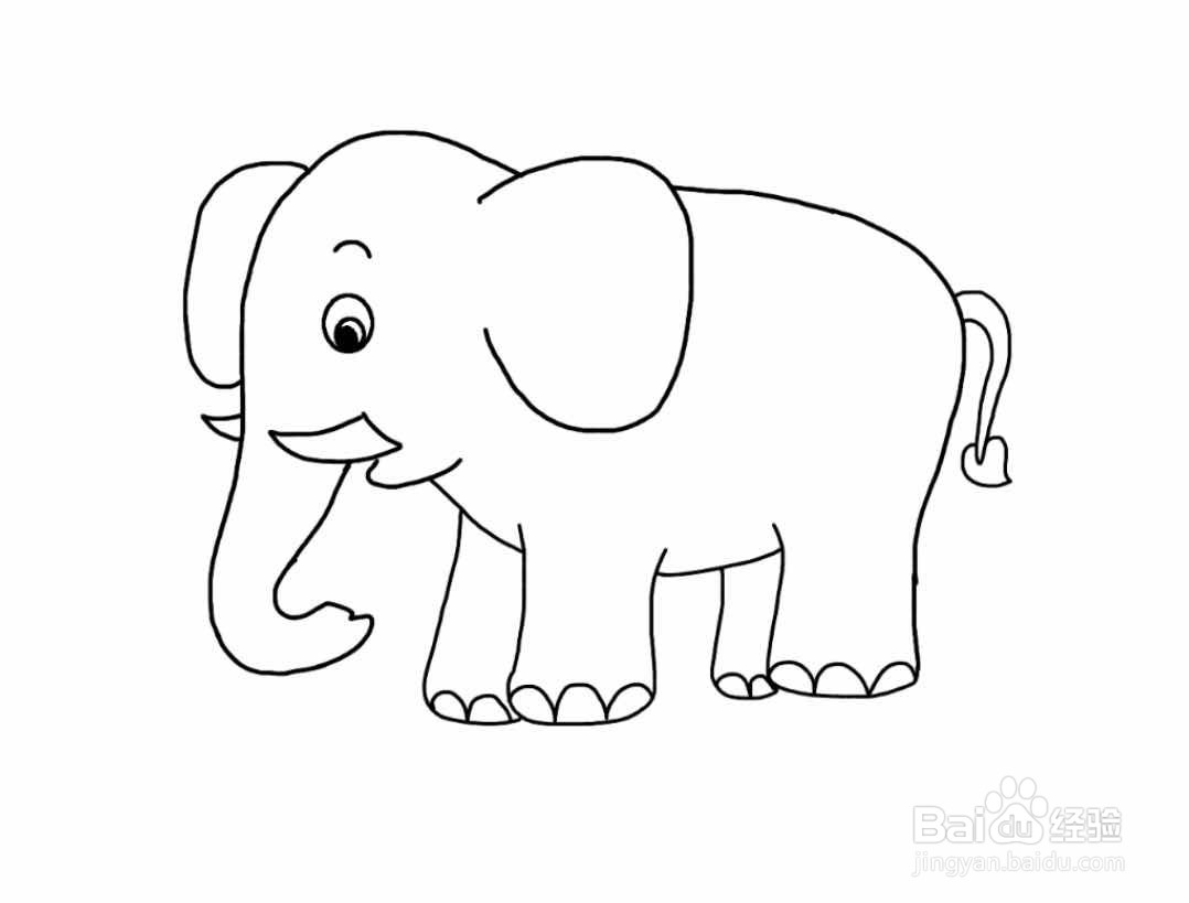 怎么画大象简笔画