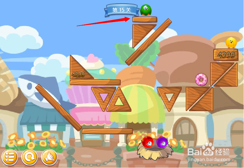 小游戏泡泡鸟历险记第15关