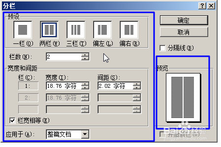 word2003如何分栏