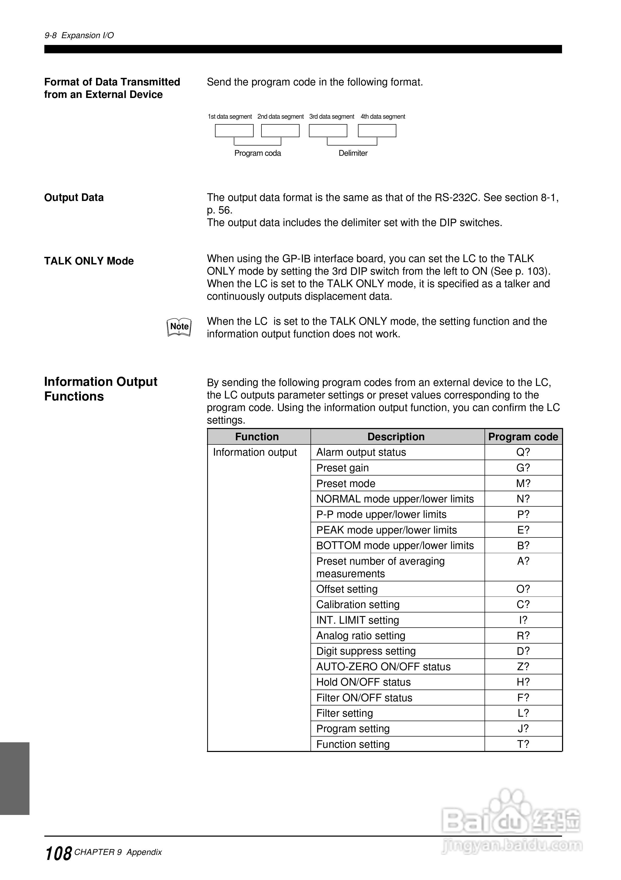 基恩士LC 系列類比感測器控制器说明书:[12]