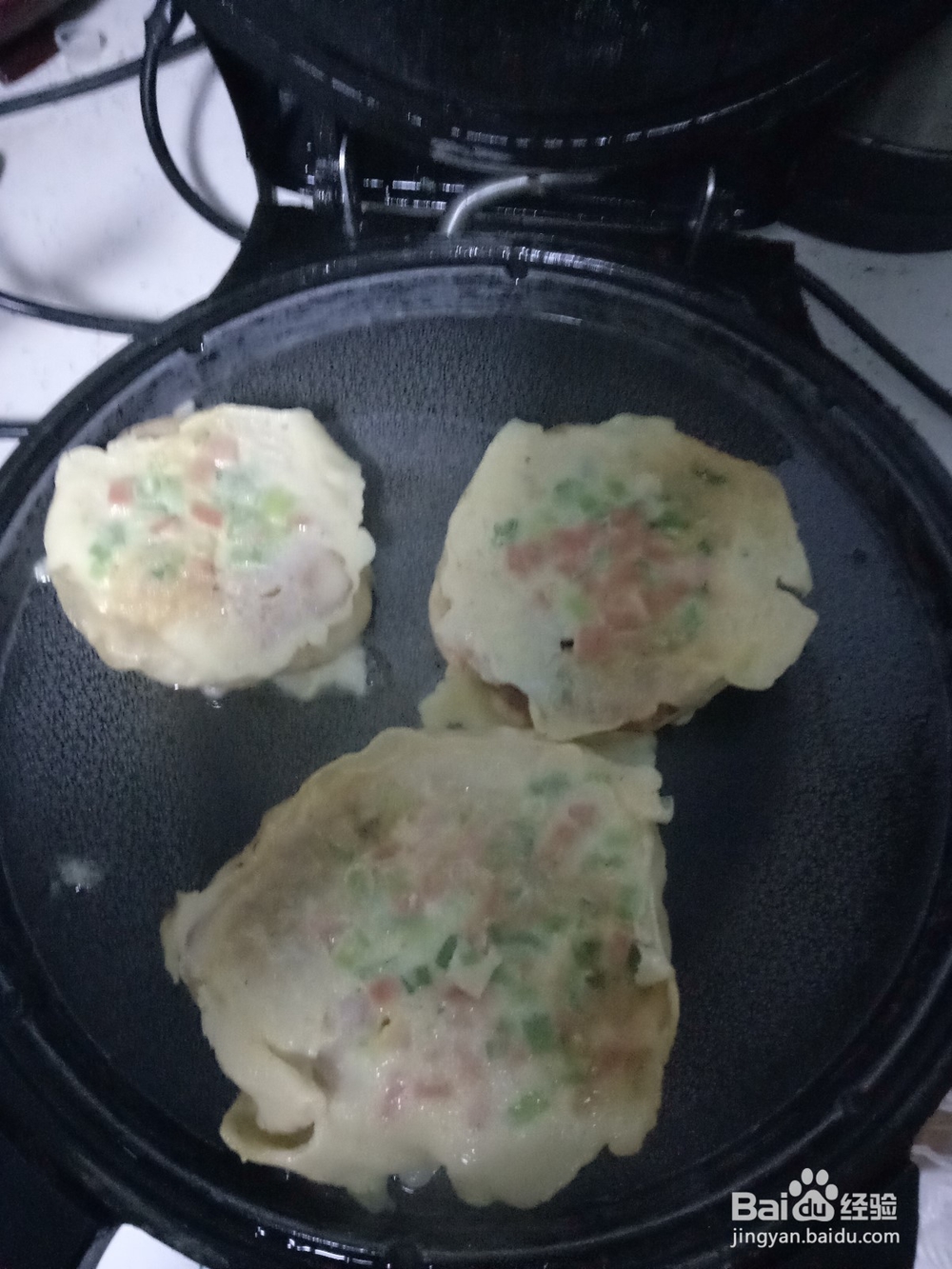 烙饼贴鸡蛋火腿