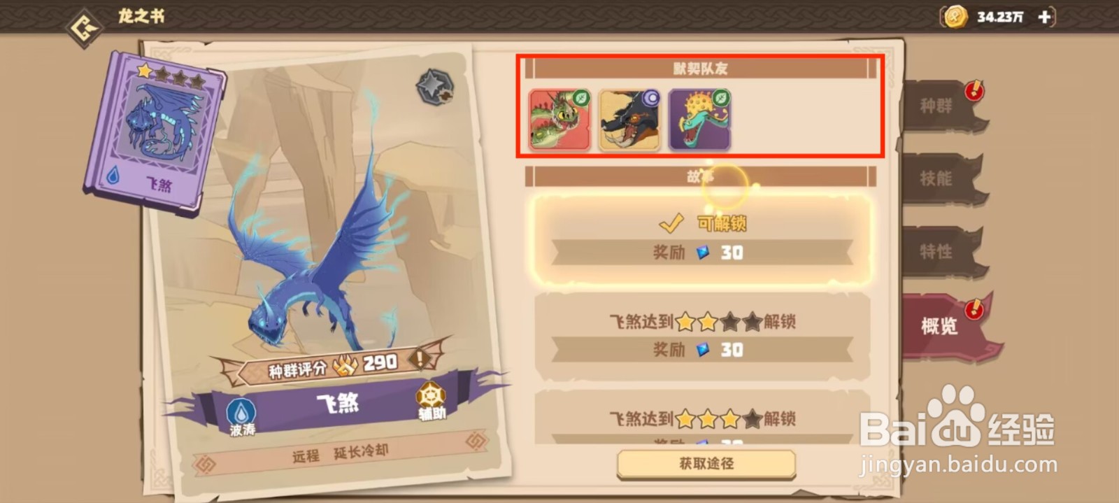 驯龙高手旅程在哪儿查看飞煞的默契队友？