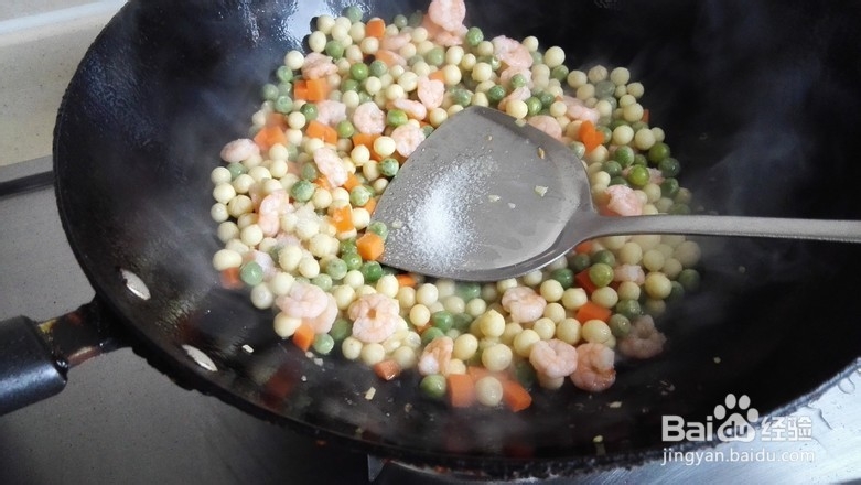 鸡头米炒虾仁的做法