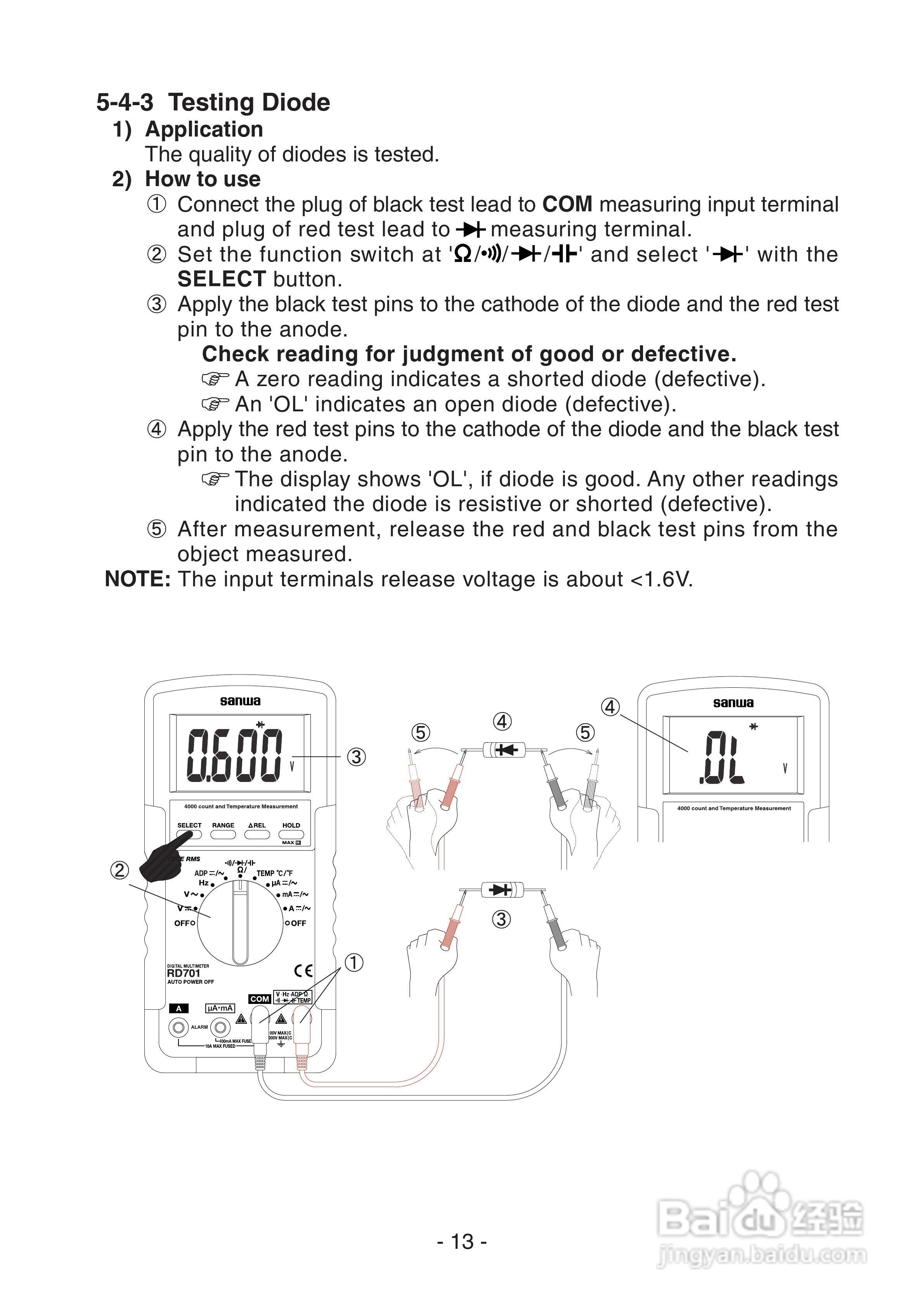 日本三和Sanwa数字万用表RD-700/RD-701说明书:[2]