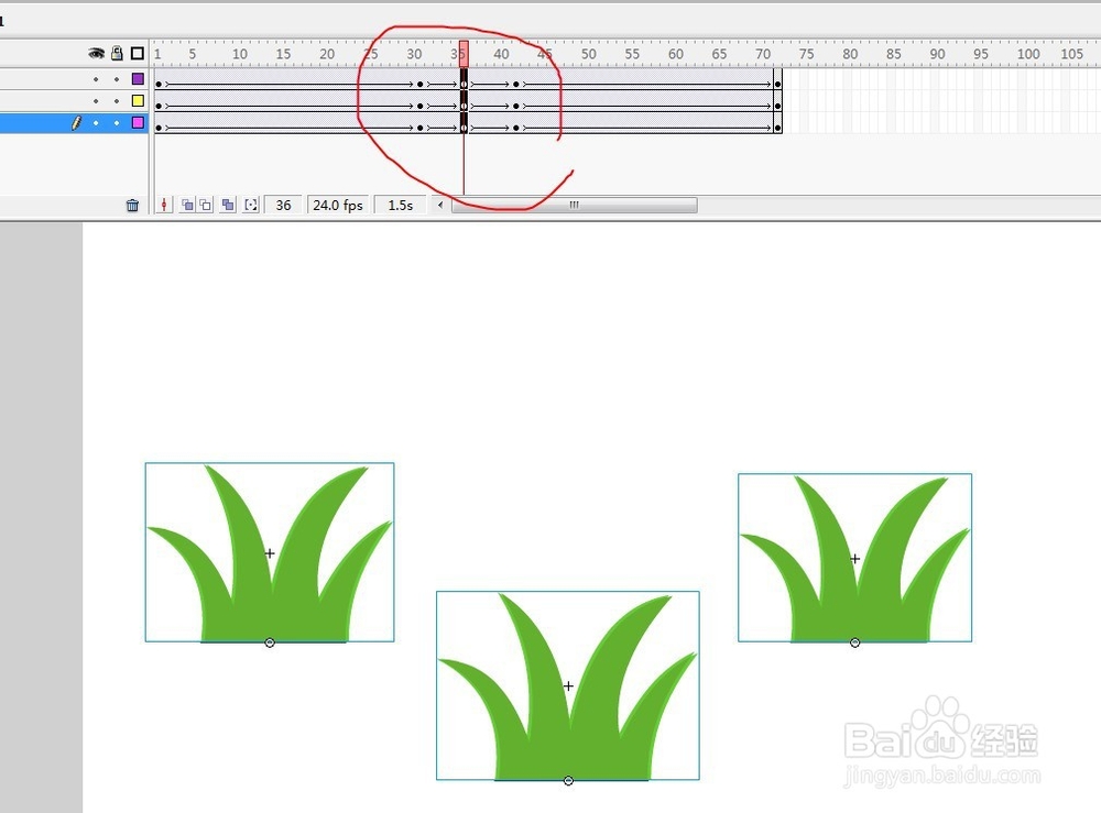 flash制作动态小草被风吹动的效果