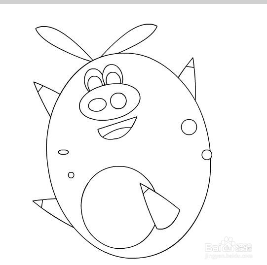 flash绘制一头扁平卡通猪的教程