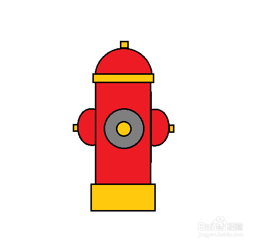 消防栓的简笔画带颜色图片