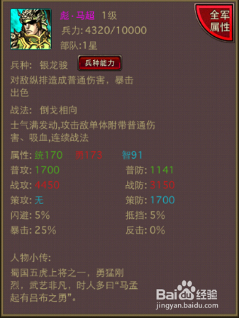 风云天下彪 马超武将介绍马超强在哪里 百度经验 风云天下彪 马超武将介绍马超强在哪里 百度经验