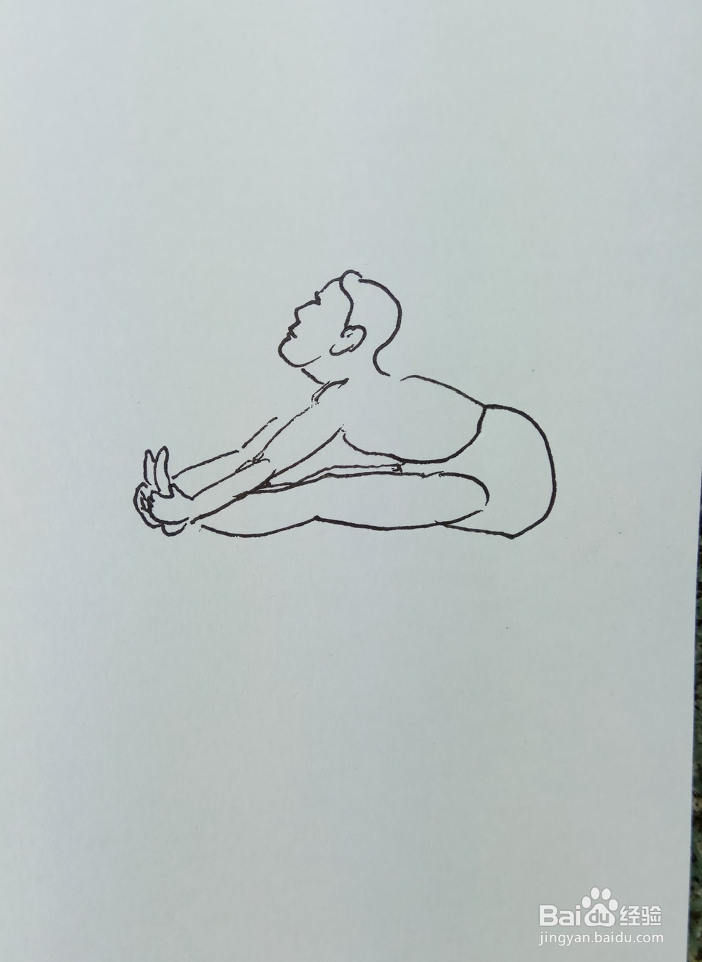 怎样画儿童简笔画“健身运动之拉足掌练习”？