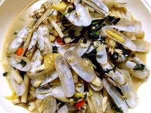 家常炒指甲螺做