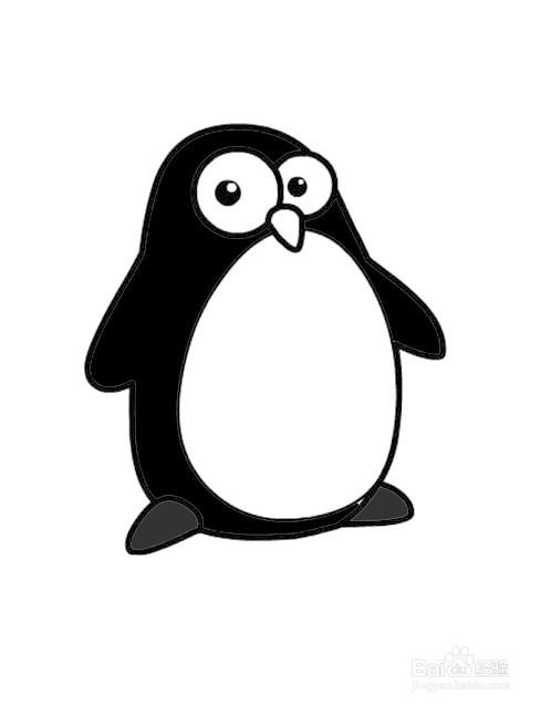 企鹅简笔画 分步画法
