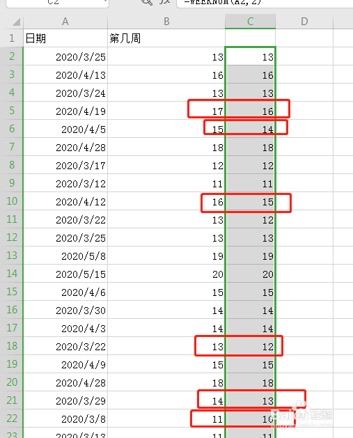 excel怎么计算出指定日期在第几周