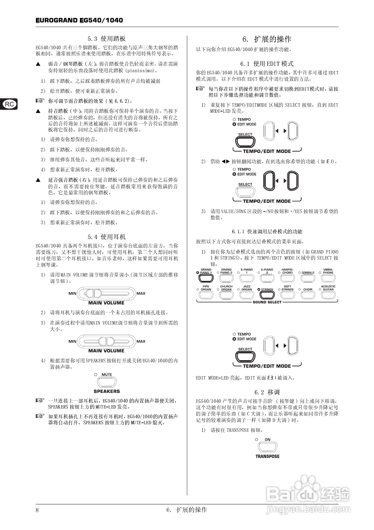 EUROGRAND EG540/1040音响使用说明书:[1]