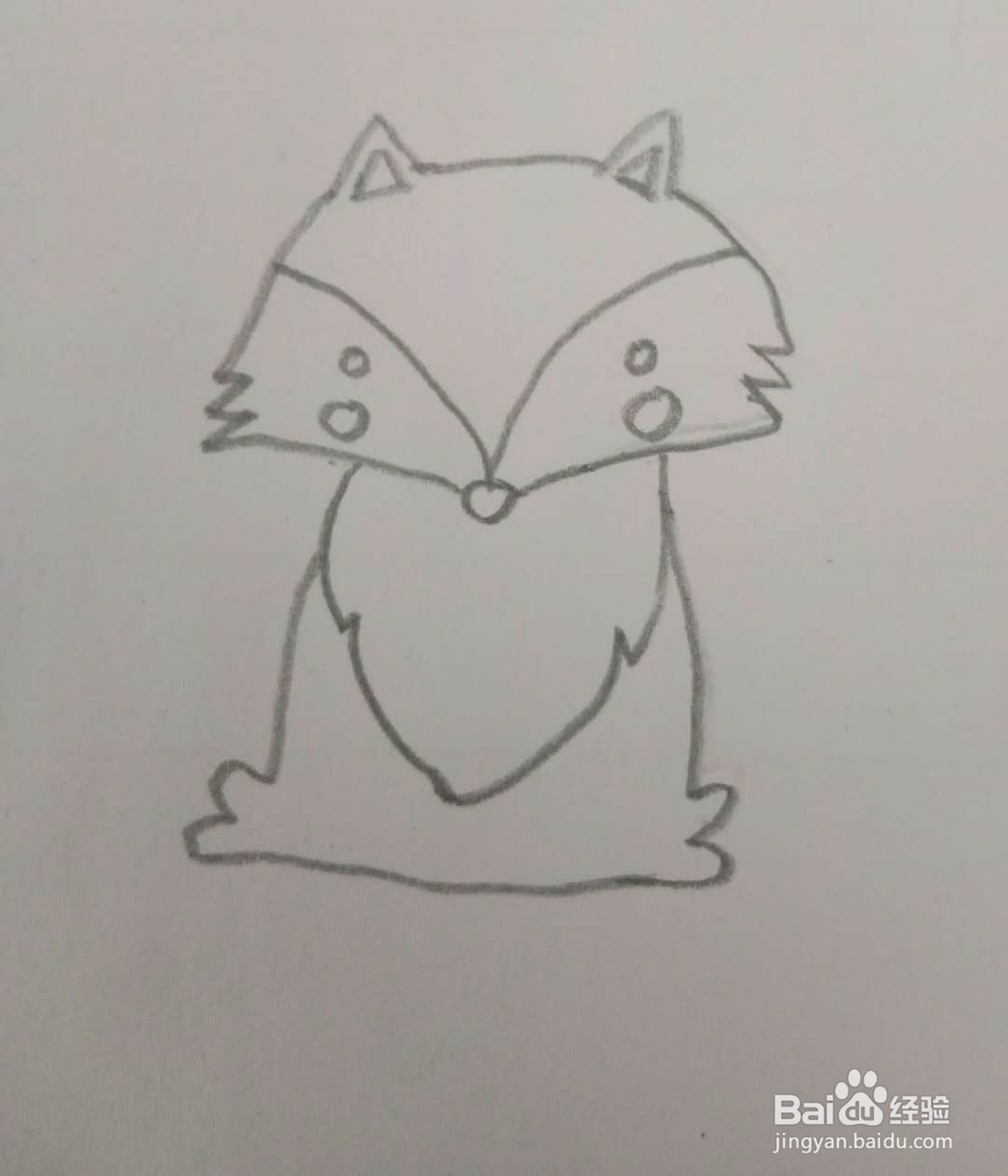 画简笔画狐狸的第三种画法