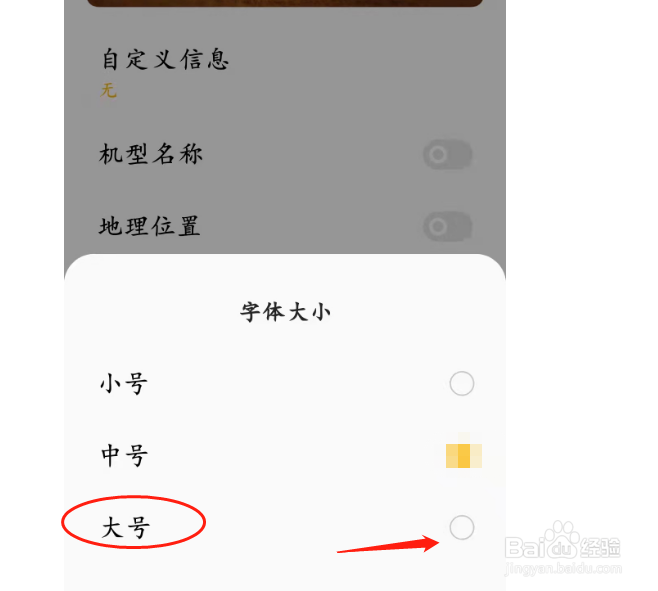 OPPO手机照片上水印的字体怎么设置为大号