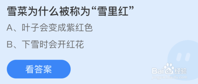 蚂蚁庄园雪菜为什么被称为雪里红