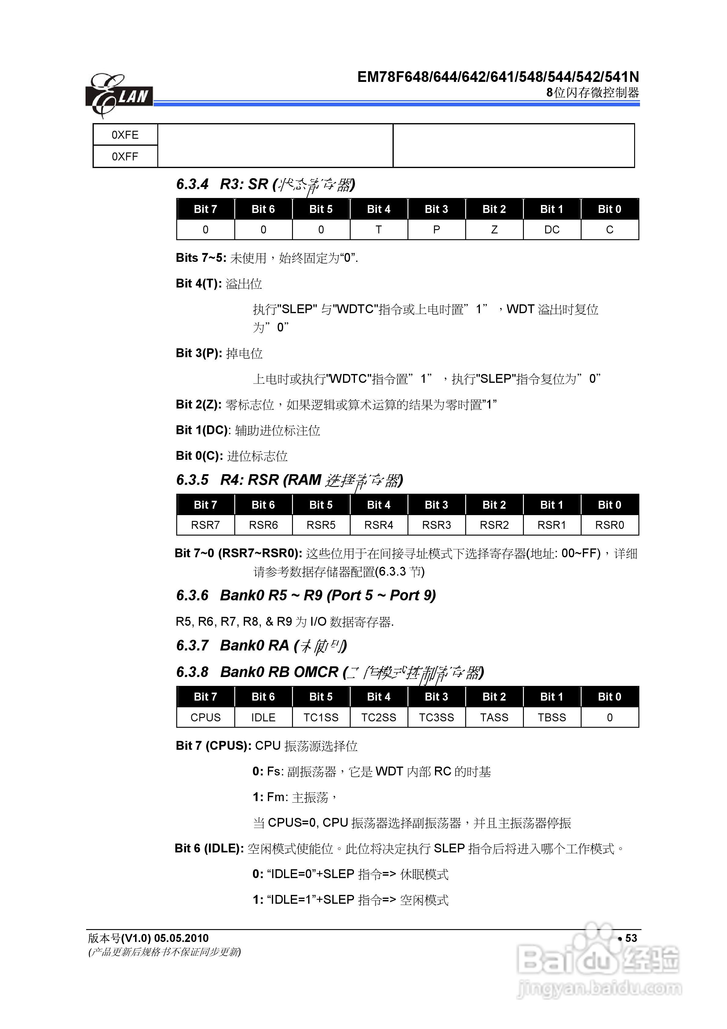 EM78F 8位闪存微控制器说明书:[7]