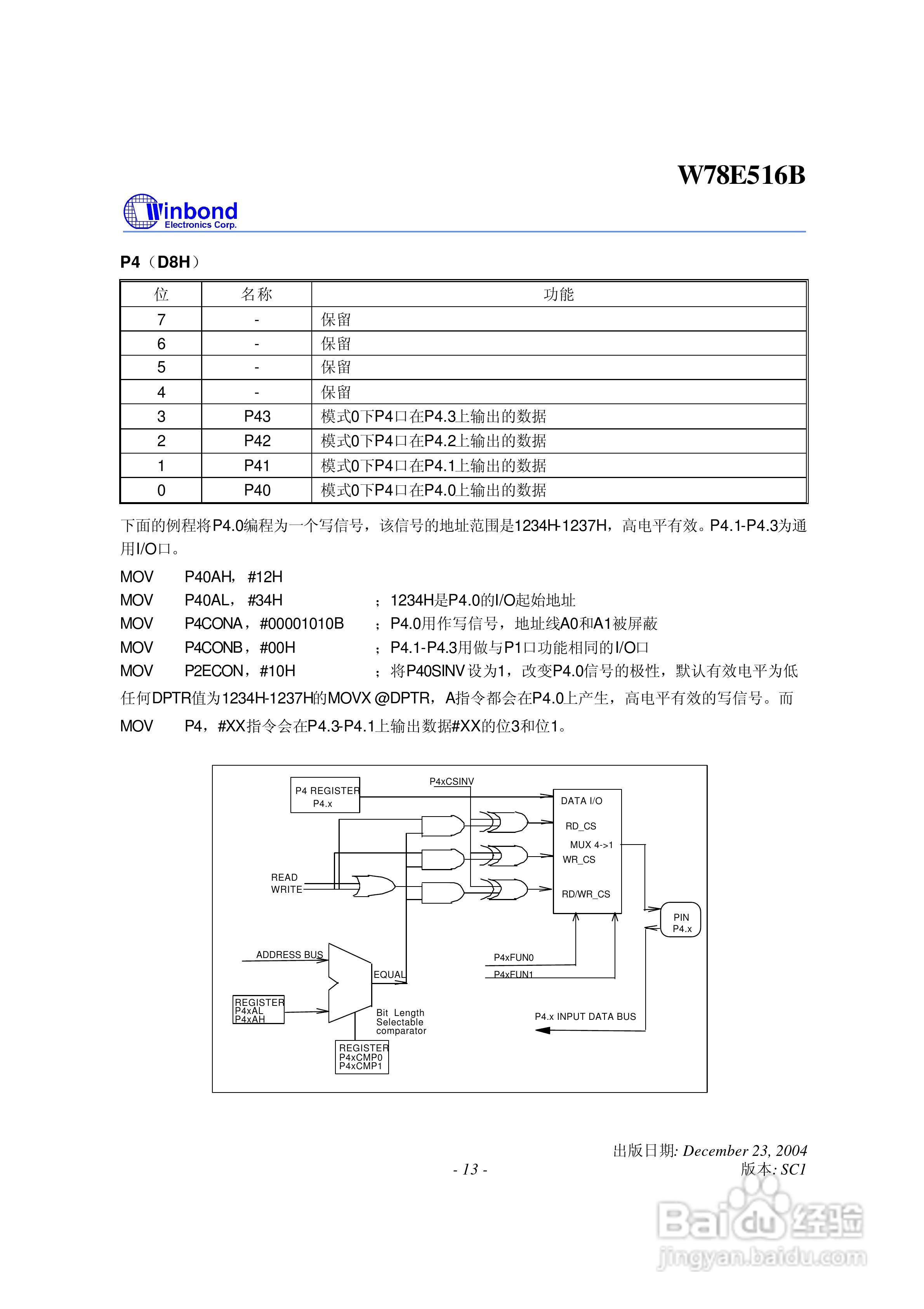 Winbond W78E516B 8位微控制器说明书:[2]