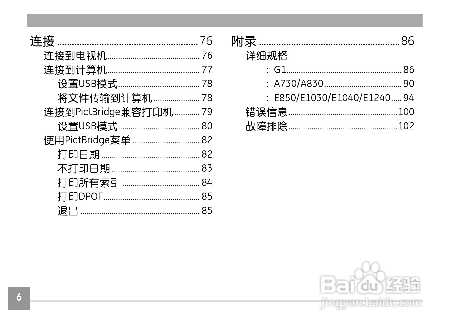 GE通用E850数码相机说明书:[1]