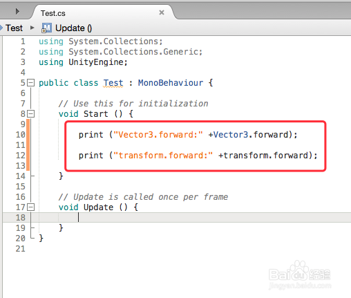 Unity 教程之 Vector3.forward和Transform区别
