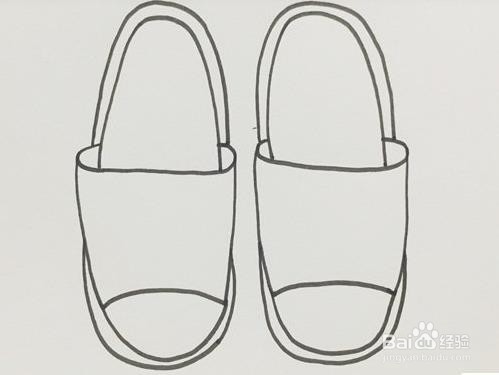 儿童画如何画一双拖鞋
