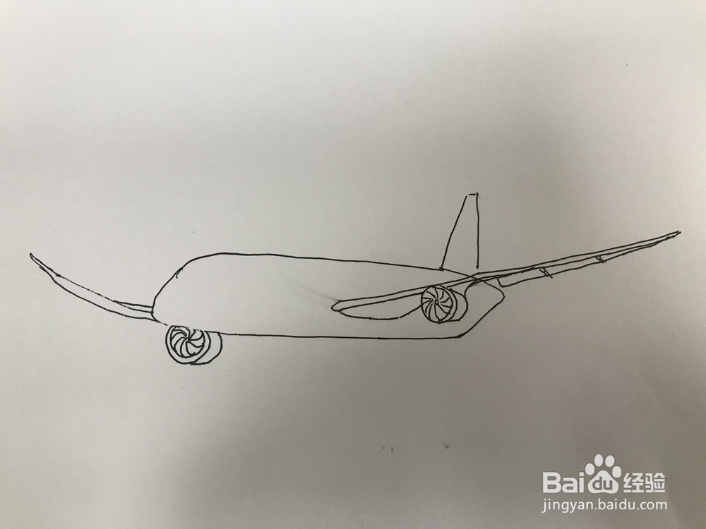 画一个简易飞机客机2