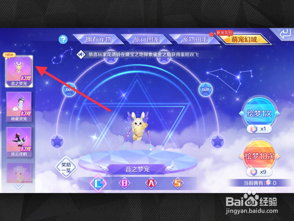 QQ炫舞手游怎么查看萌宠音之梦宠各阶形态