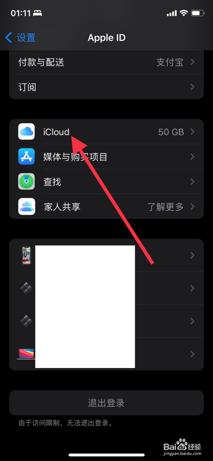 手机iPhone开启“QQ”数据上传iCloud