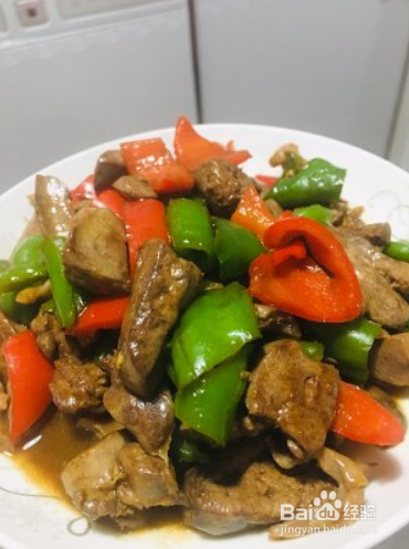 青椒炒鸡肝鸡胗